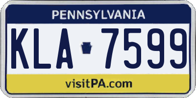 PA license plate KLA7599