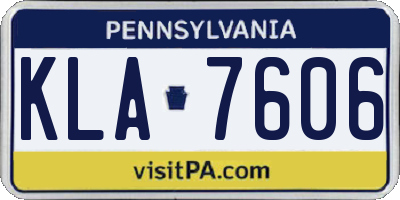PA license plate KLA7606