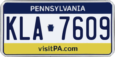 PA license plate KLA7609
