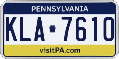 PA license plate KLA7610