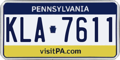 PA license plate KLA7611