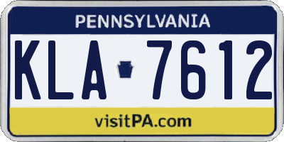 PA license plate KLA7612