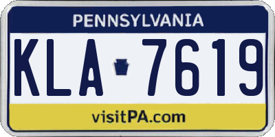 PA license plate KLA7619