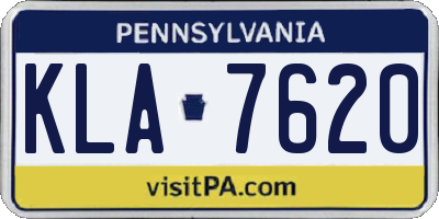PA license plate KLA7620