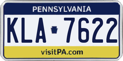 PA license plate KLA7622