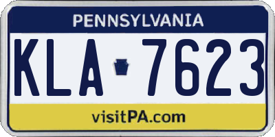 PA license plate KLA7623