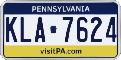 PA license plate KLA7624