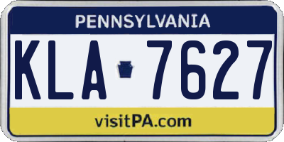 PA license plate KLA7627