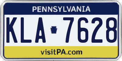 PA license plate KLA7628