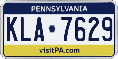 PA license plate KLA7629