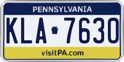 PA license plate KLA7630