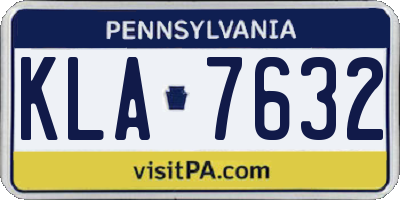 PA license plate KLA7632