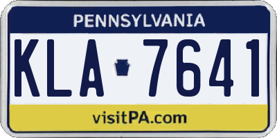 PA license plate KLA7641