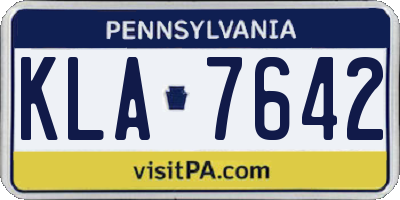 PA license plate KLA7642