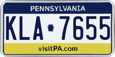 PA license plate KLA7655