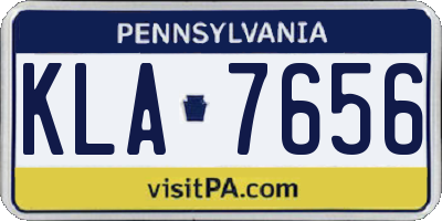 PA license plate KLA7656