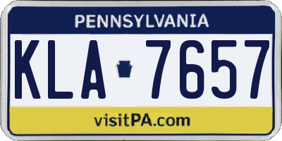 PA license plate KLA7657