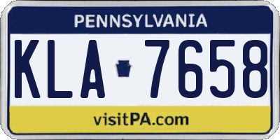 PA license plate KLA7658