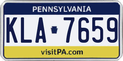 PA license plate KLA7659