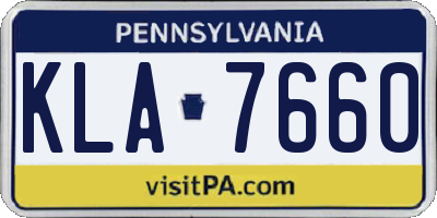 PA license plate KLA7660
