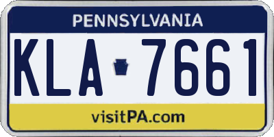 PA license plate KLA7661