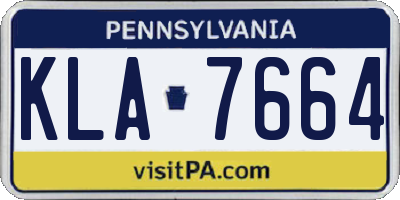PA license plate KLA7664