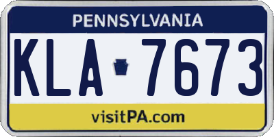 PA license plate KLA7673