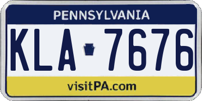 PA license plate KLA7676