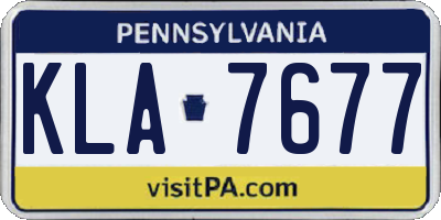 PA license plate KLA7677