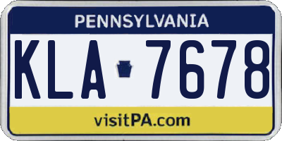 PA license plate KLA7678