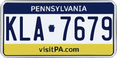 PA license plate KLA7679