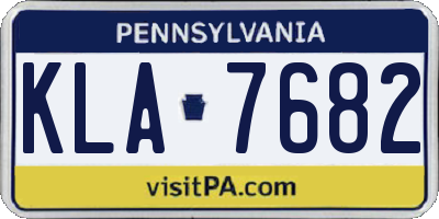 PA license plate KLA7682