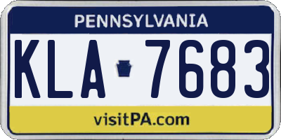 PA license plate KLA7683