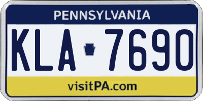 PA license plate KLA7690