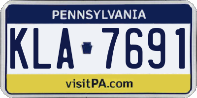 PA license plate KLA7691