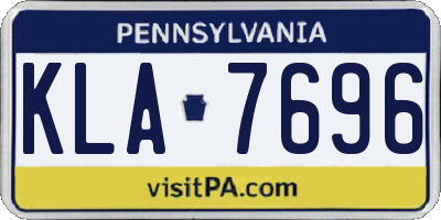 PA license plate KLA7696