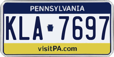 PA license plate KLA7697