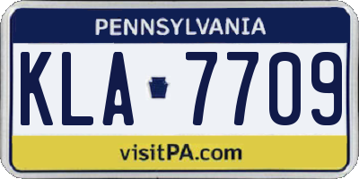 PA license plate KLA7709