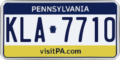 PA license plate KLA7710
