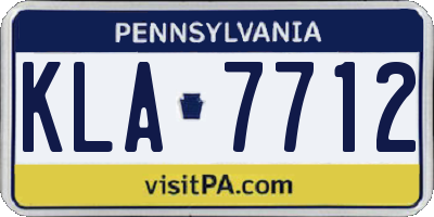 PA license plate KLA7712