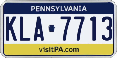 PA license plate KLA7713