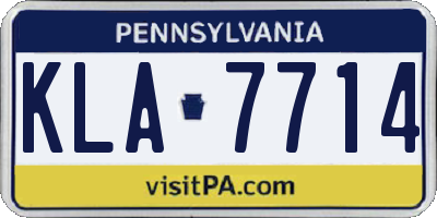 PA license plate KLA7714