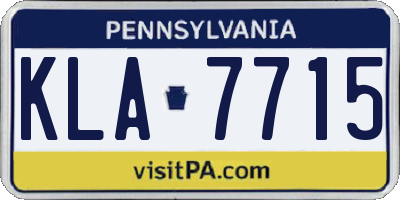 PA license plate KLA7715