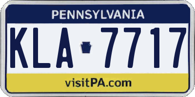 PA license plate KLA7717