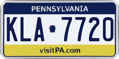 PA license plate KLA7720