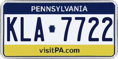 PA license plate KLA7722