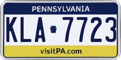 PA license plate KLA7723