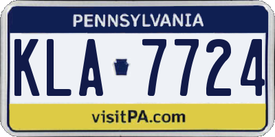 PA license plate KLA7724