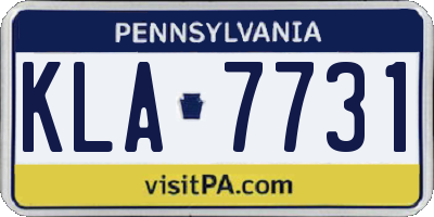 PA license plate KLA7731
