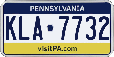 PA license plate KLA7732